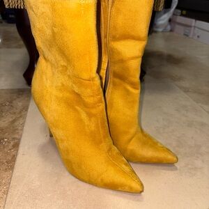 Yellow Suede Women's Boots